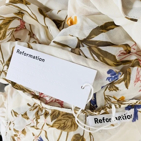 Reformation floral mini boho wrap dress